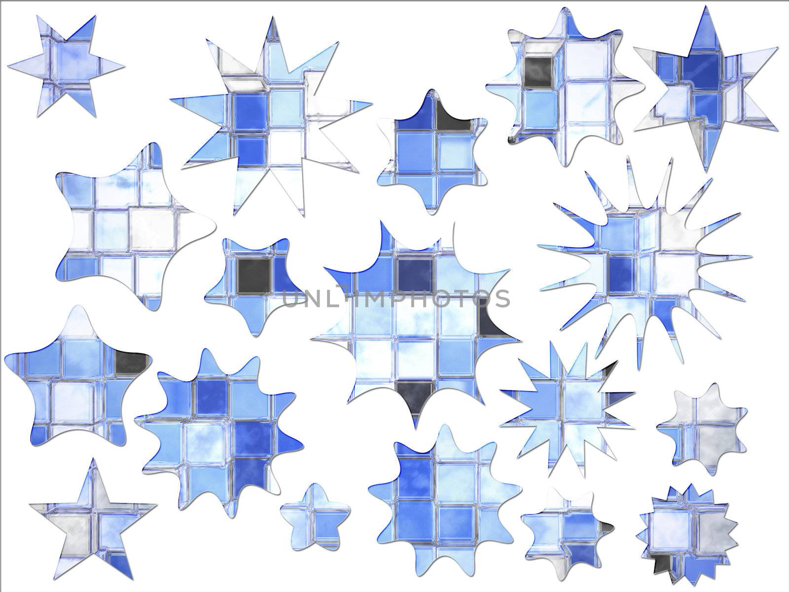 Abstract Cartoony Blue Square Blocks Star Shaped Special Offer a by bobbigmac