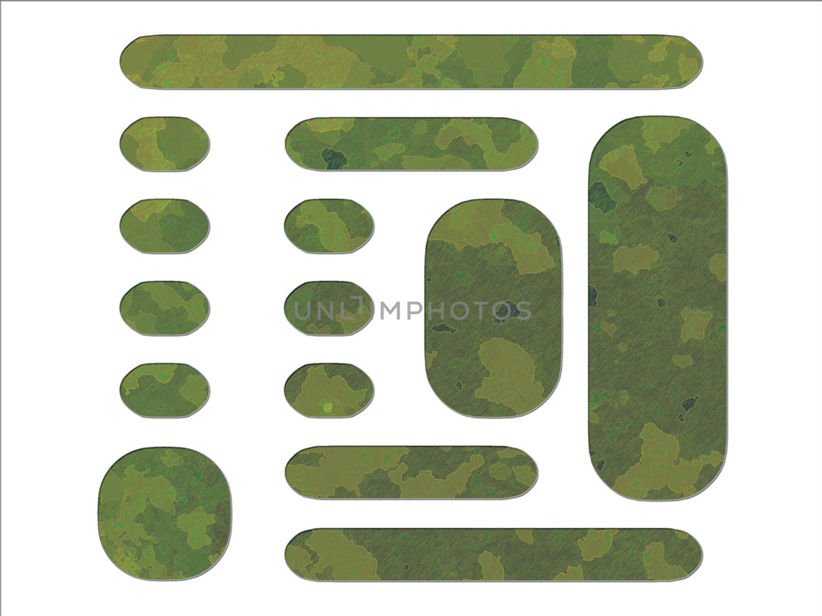 Green Jungle British DPM Style Military Camouflage Effect Web Interface Buttons