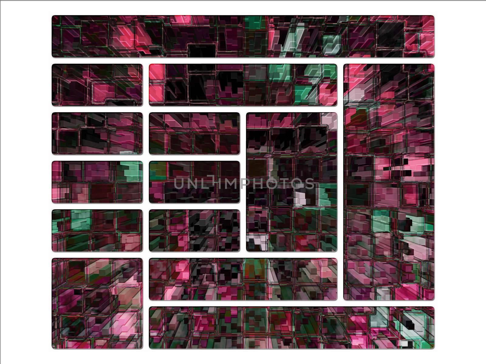 Digital High Rise Buildings Abstract Block Website Layout Design by bobbigmac