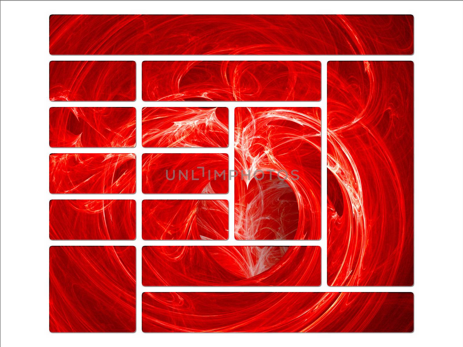 Fractal Swirly Heart on Fire Website Design Layout