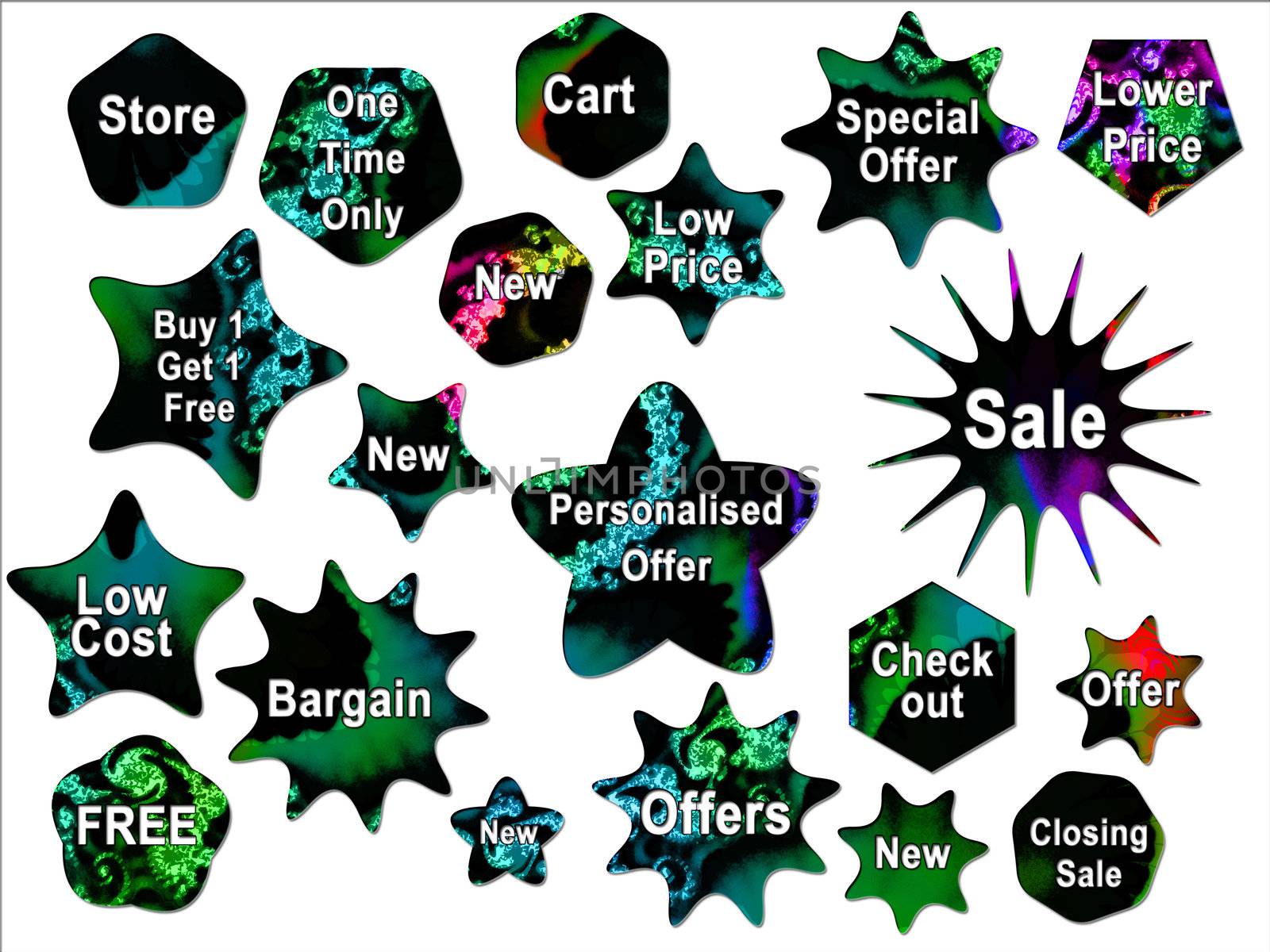 Bright 70s Psychodelic Hippy For Sale Special Price Button Shapes