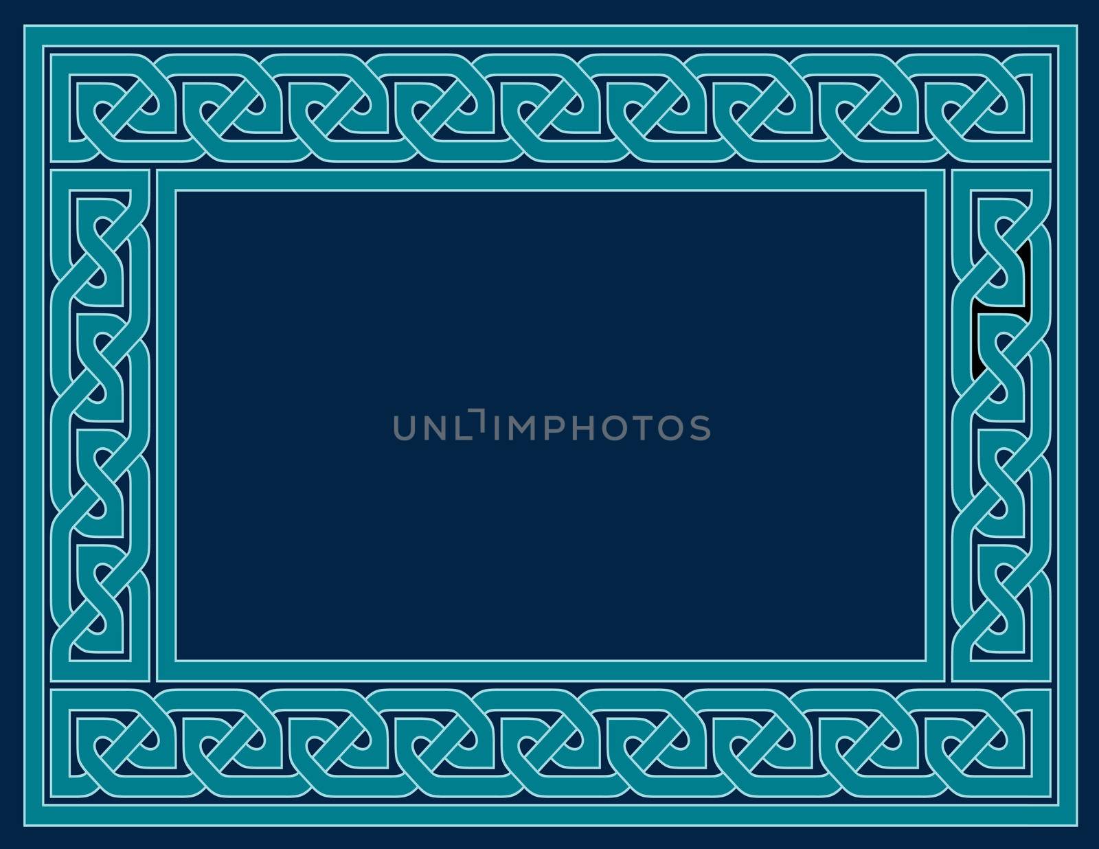 A Celtic knot frame in teal, JPG version. by suwanneeredhead