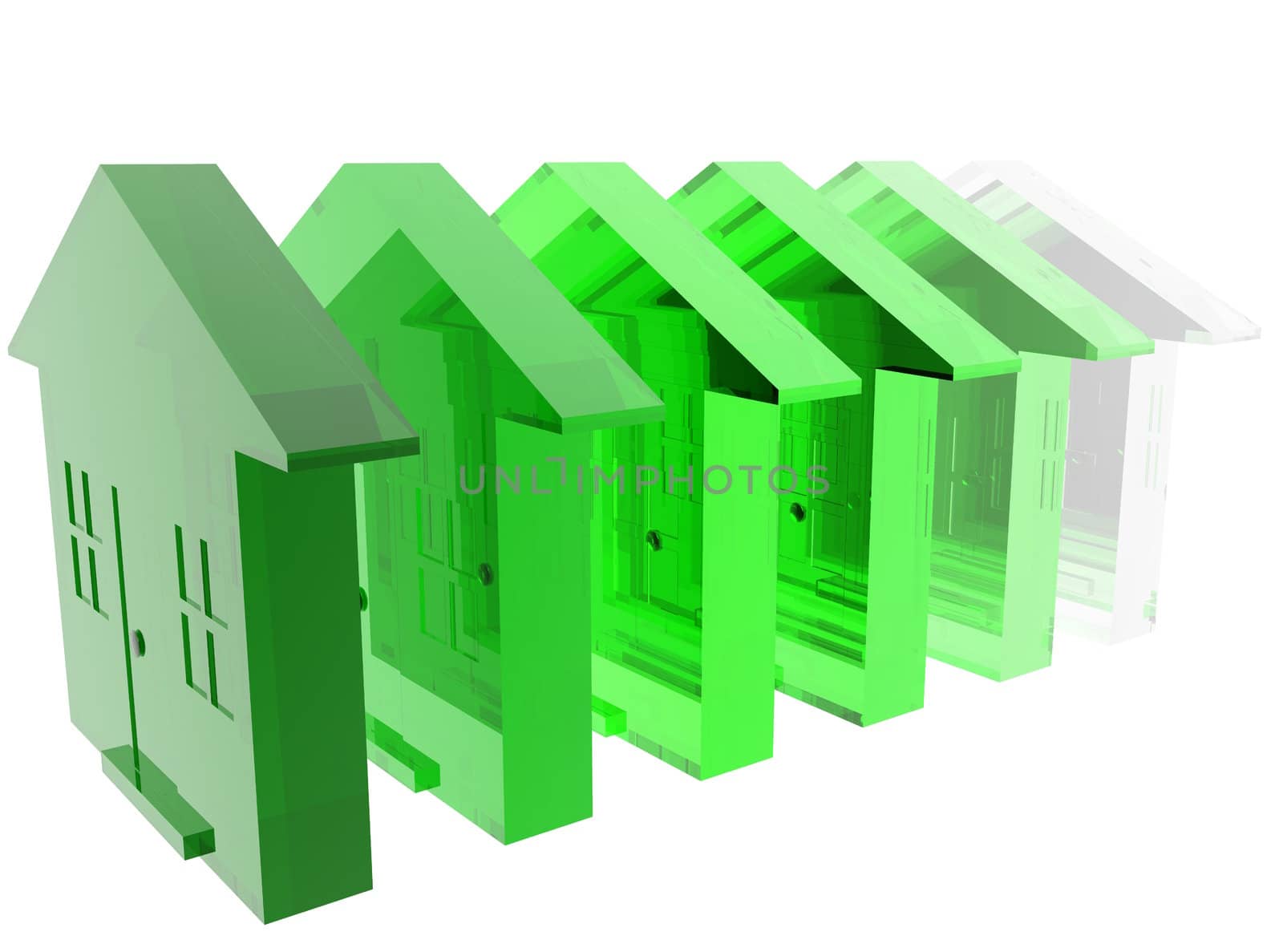A conceptual image of environmental friendly housing.