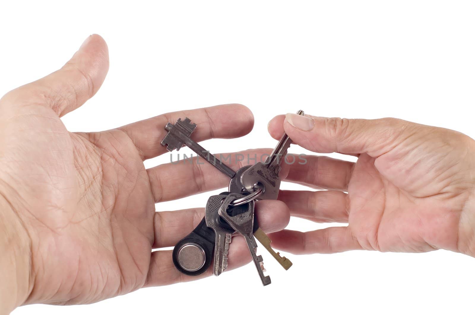 object on white - Key on hand