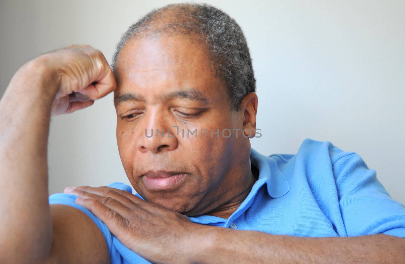 African american man relaxing at home.