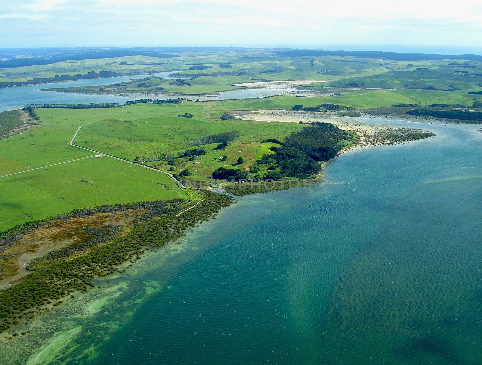 Aerial View of Northland Coastline, New Zealand by Cloudia