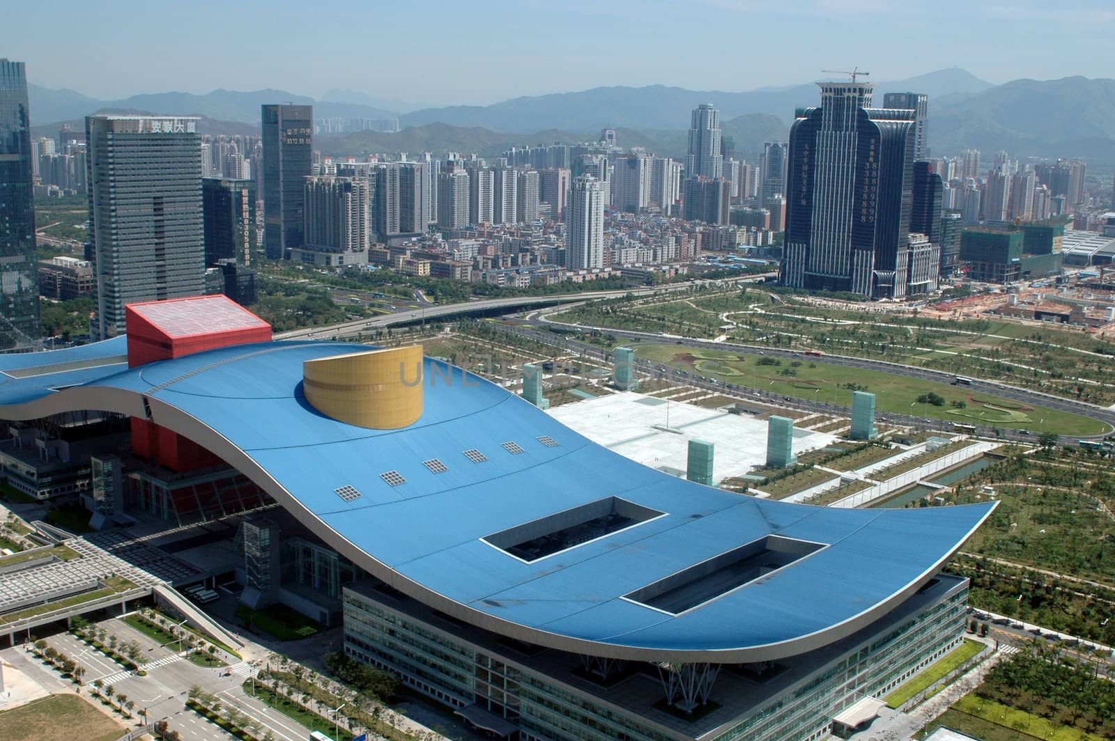 China, Shenzhen city aerial view by bartekchiny