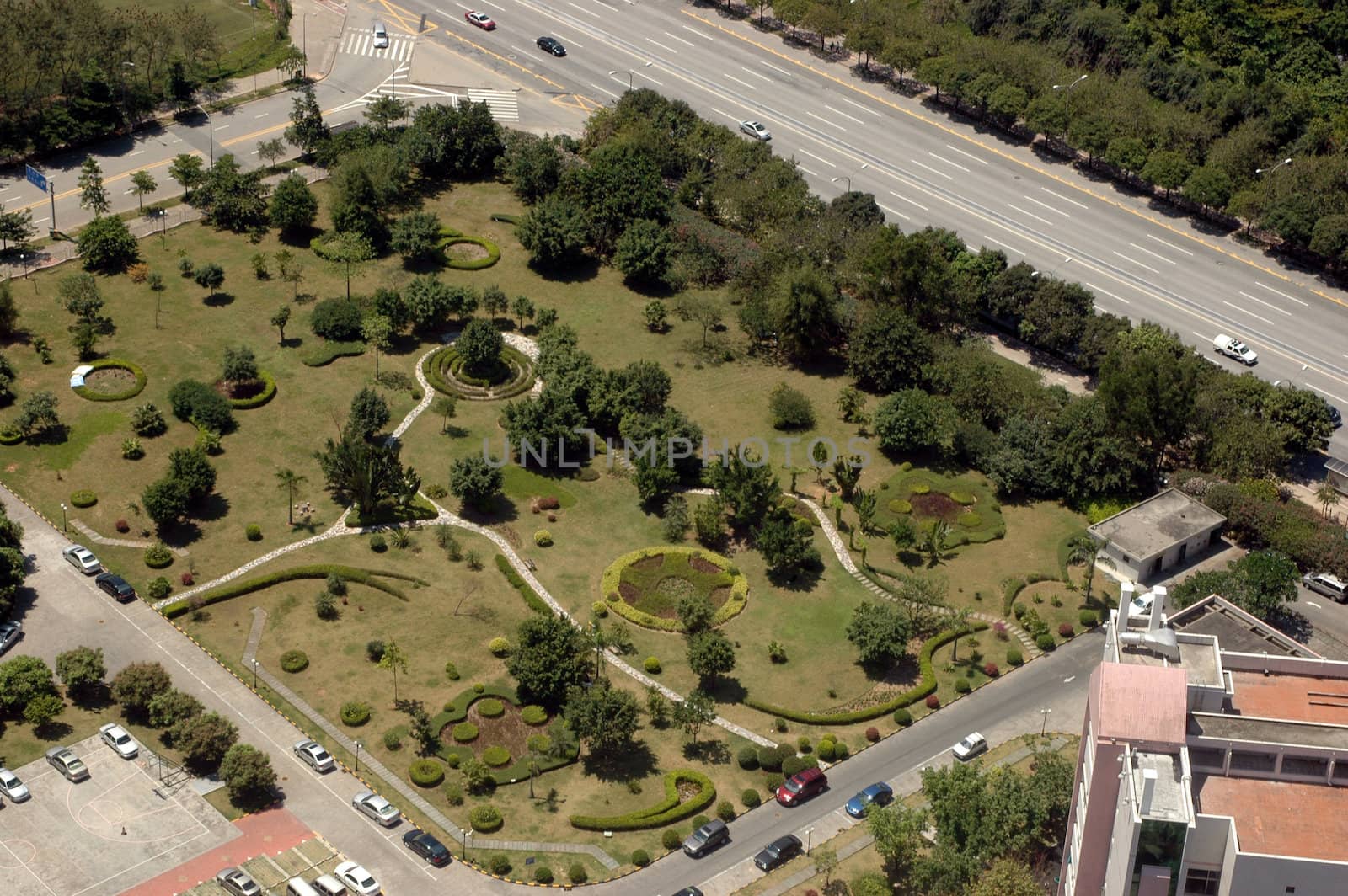 Park - aerial view by bartekchiny