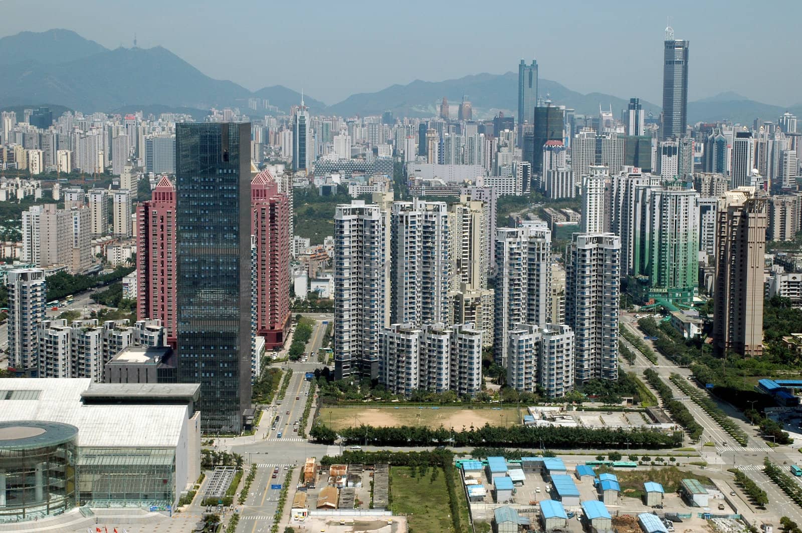 China, Shenzhen city aerial view by bartekchiny