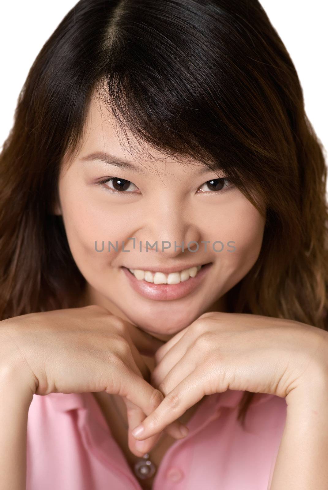 Happy Asian beautiful woman with smile and attractive face.