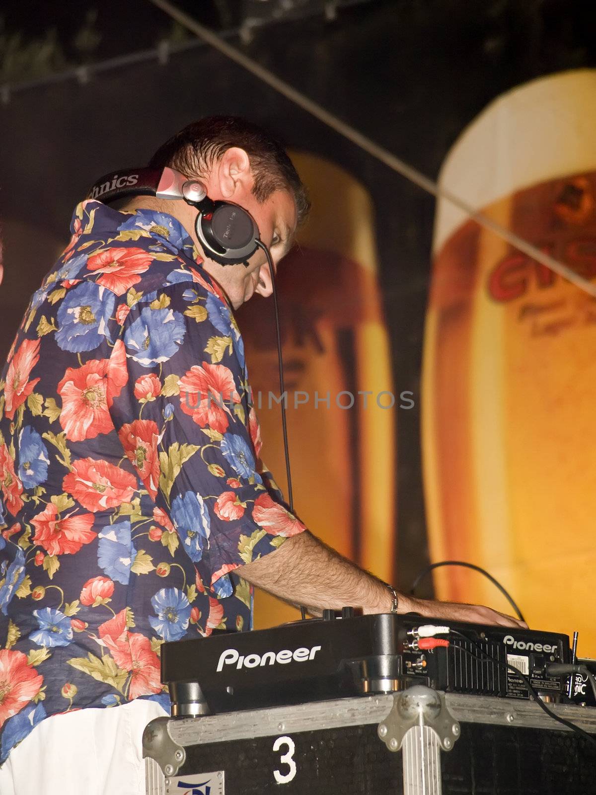 MALTA - 30 JUL - Well known 80s DJ and Radio Presenter Alex Grech from Reflex Promotions during the Farsons Beer Festival 2008