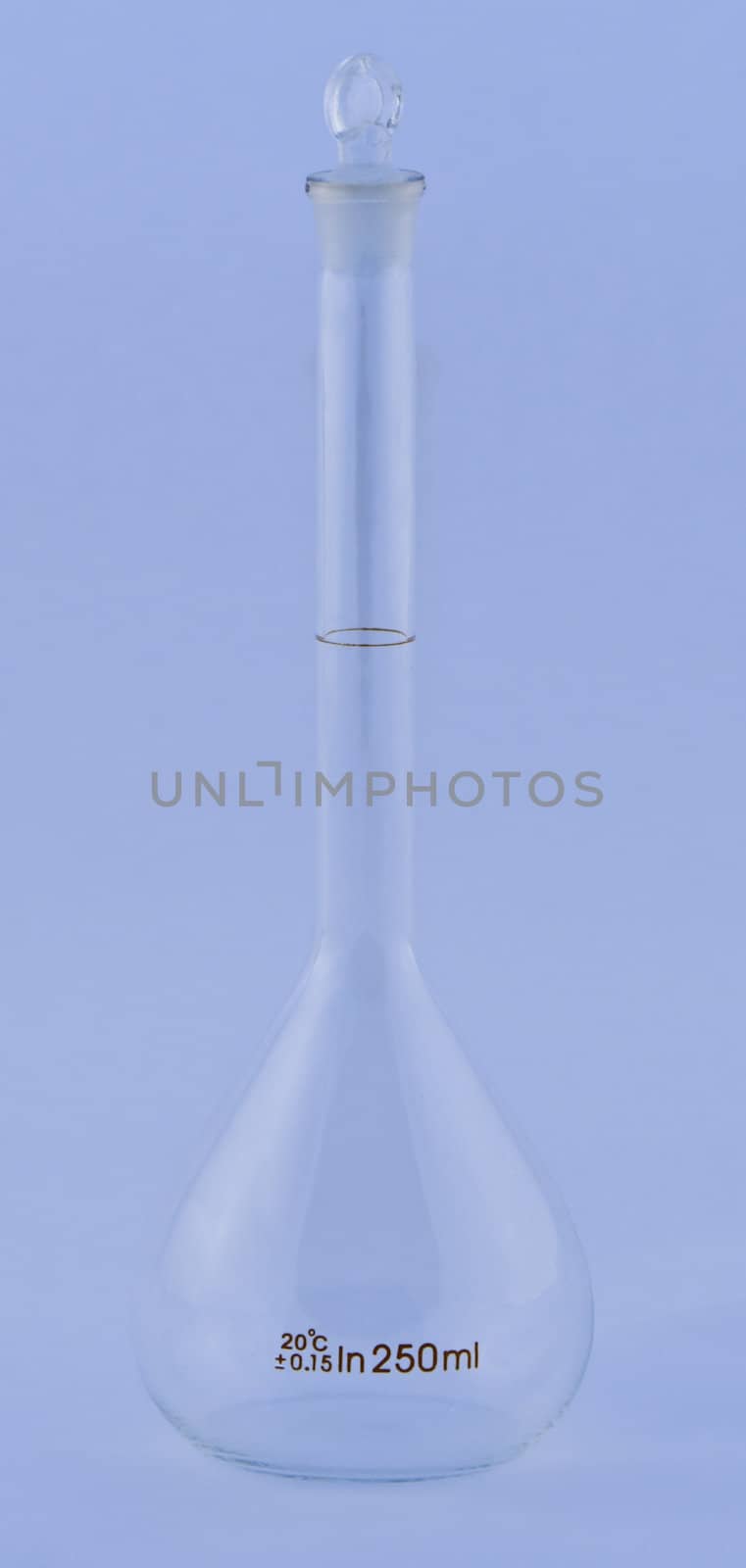Empty lab recipient with a cork