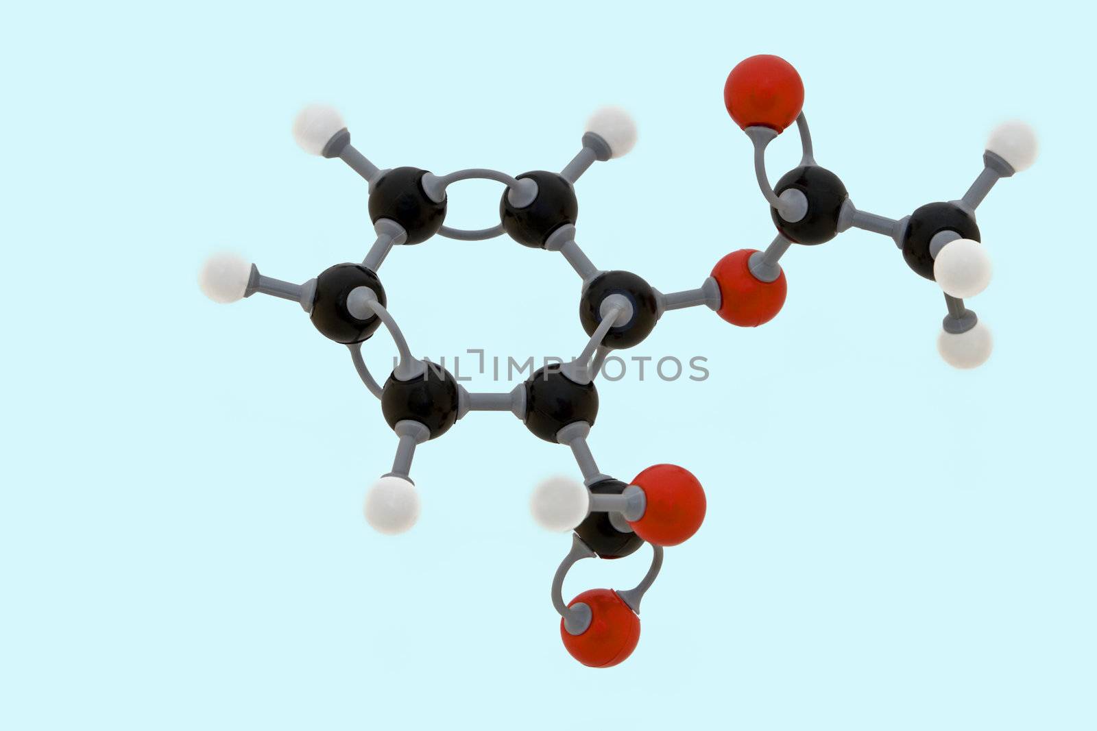 Spatial molecular structure of Aspirin (acetylsalicylic acid)