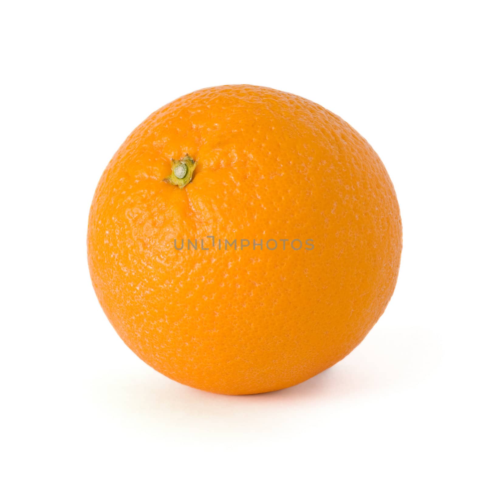 Single orange isolated on a white background