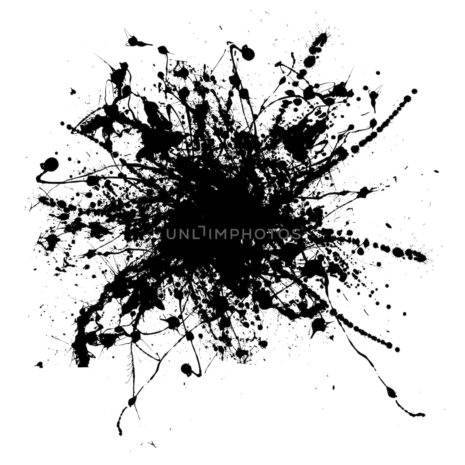 Mono Illustrated ink splats in black and white