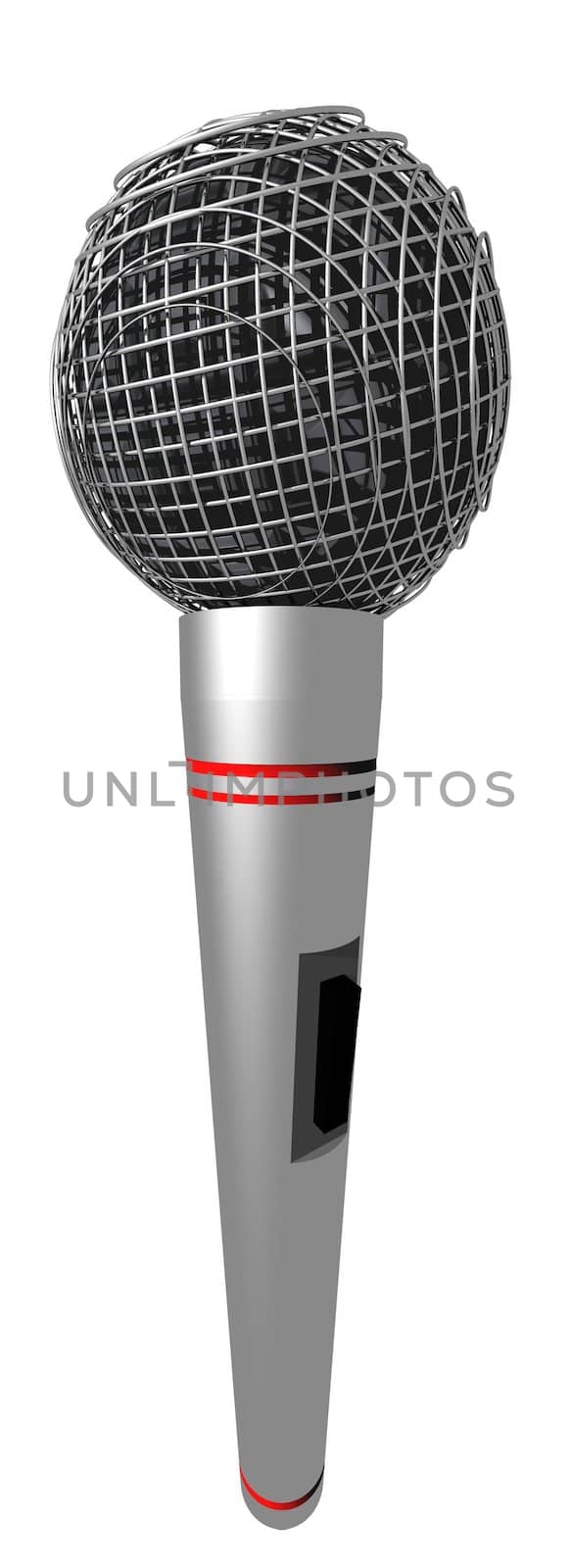 A close up of a 3D rendered microphone.