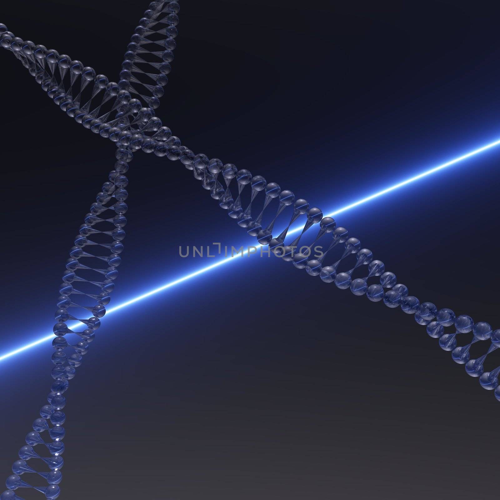 An abstract computer rendered image of DNA.