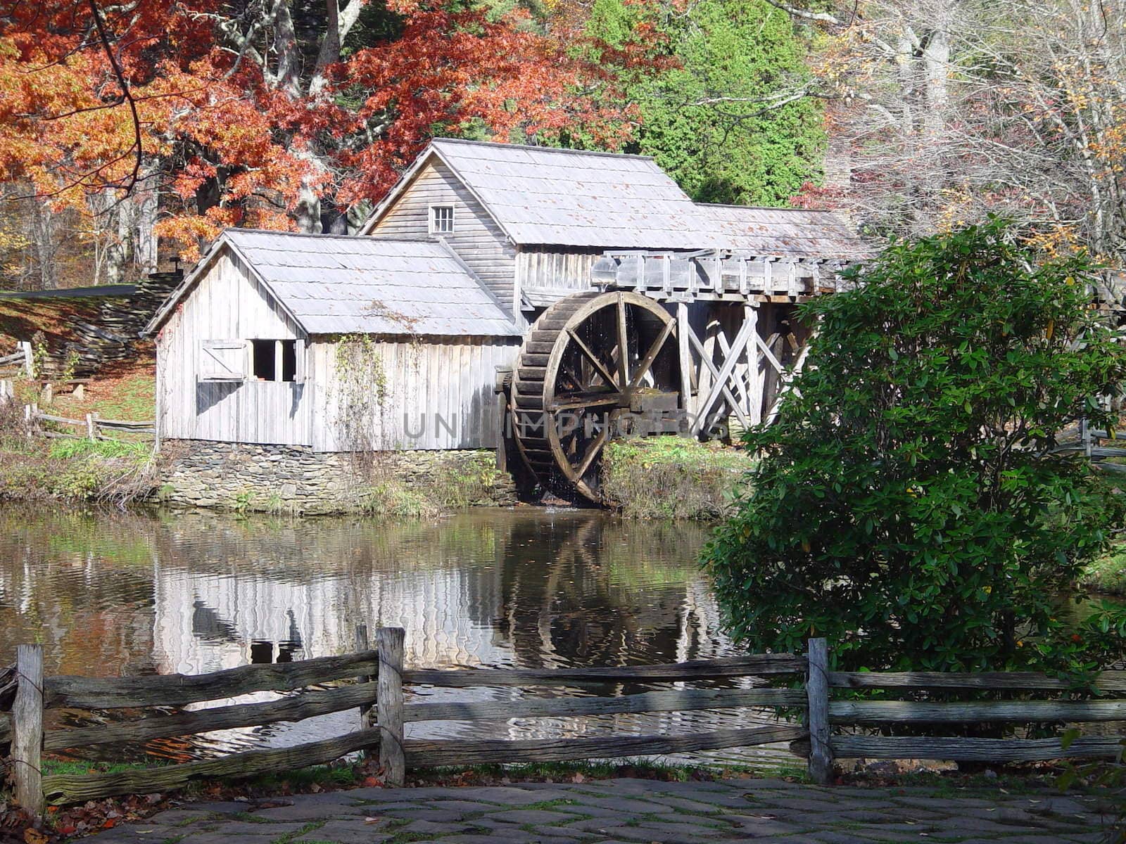 On old Appellation mill on the Blue Ridge Parkway in the fall.
