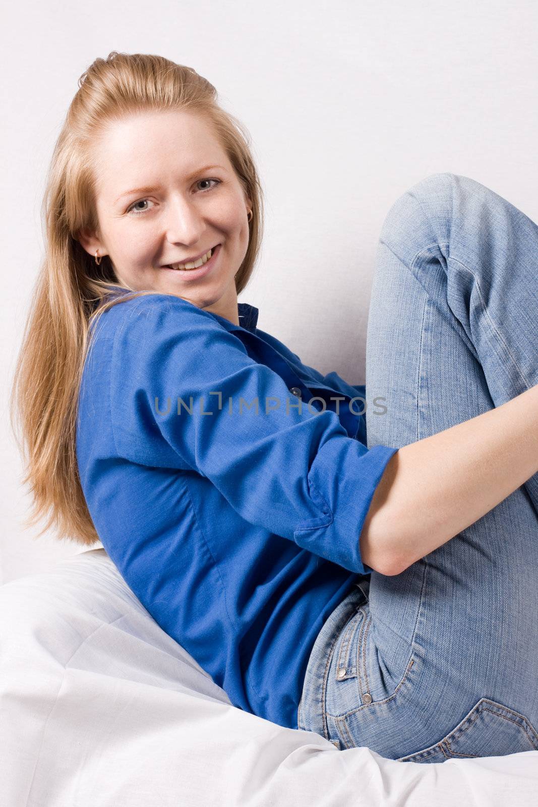 Young woman posing with smile. Isolated on white. #3