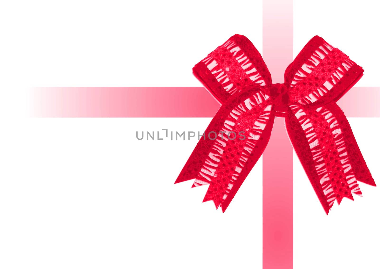 A red bow and ribbons wrapping the image as if it were a gift.