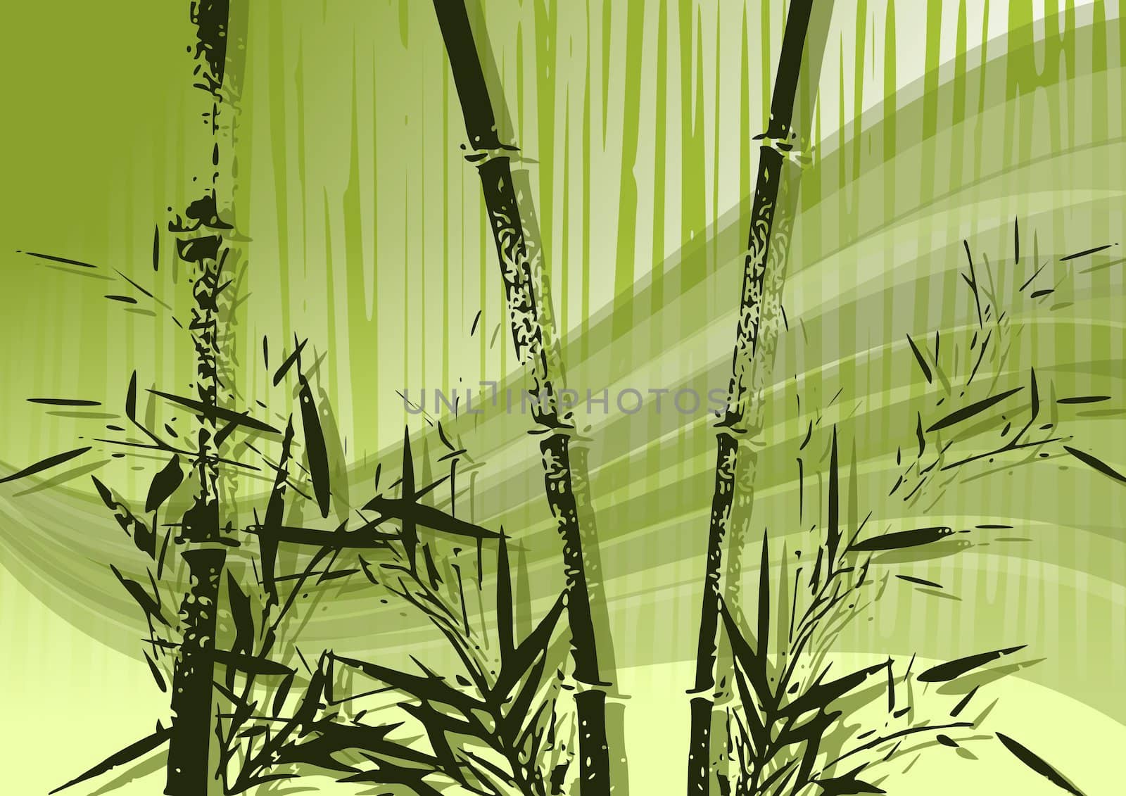 Abstract illustration of a bamboo forest