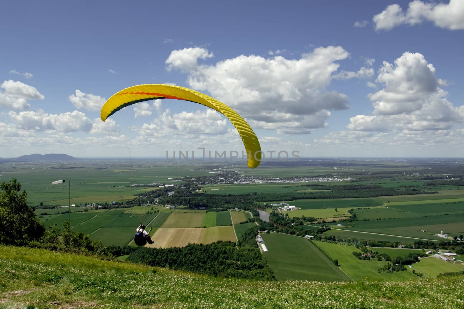 Paraglider jumping