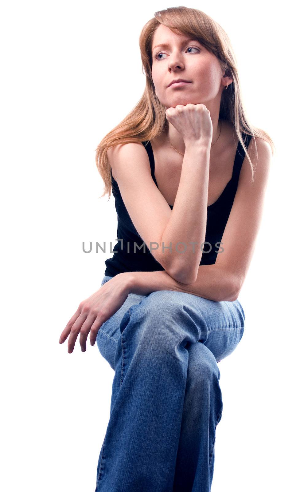 Young woman posing. Isolated on white. #4