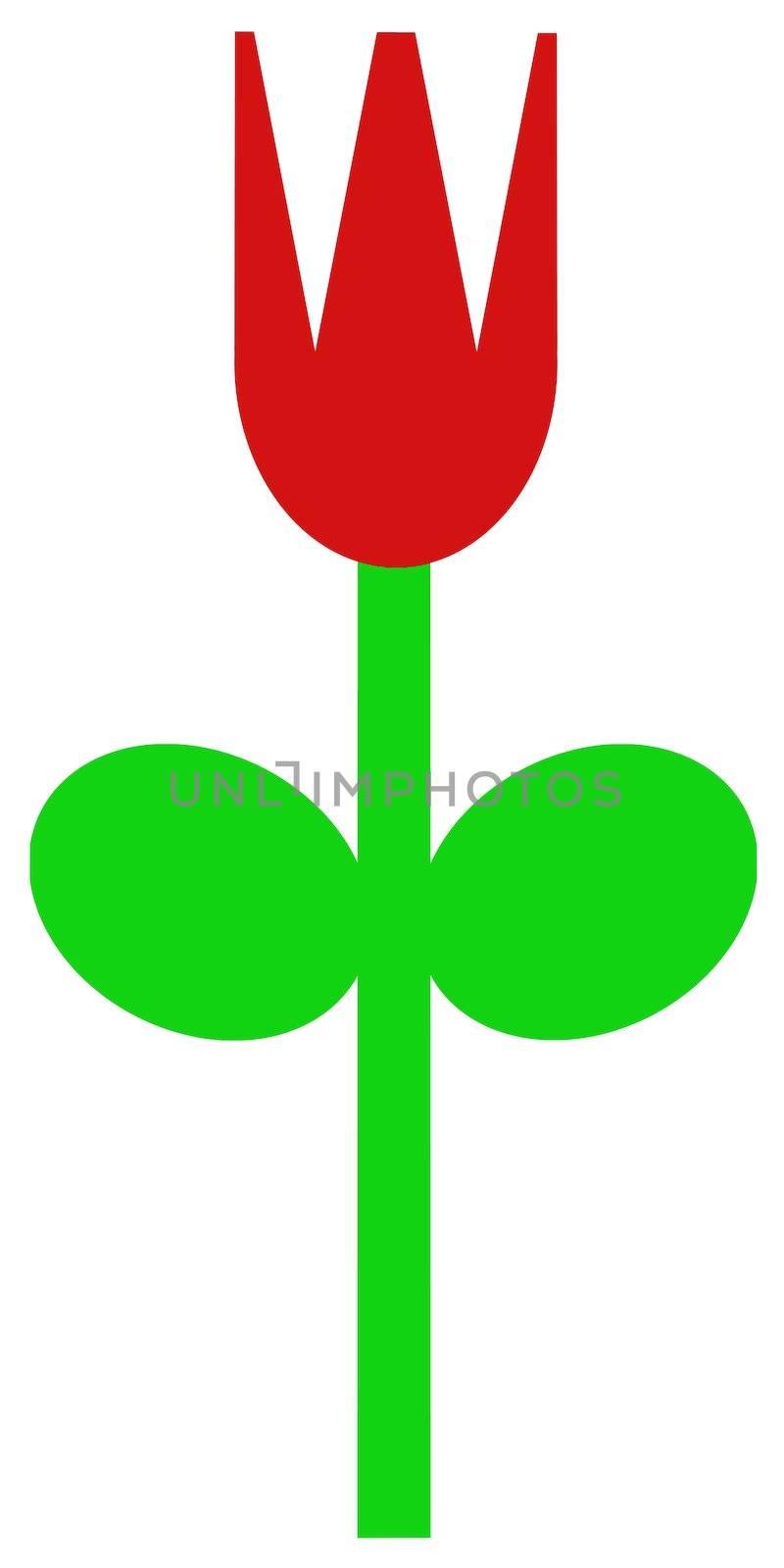 An simple illustration of red tulip in the spring.