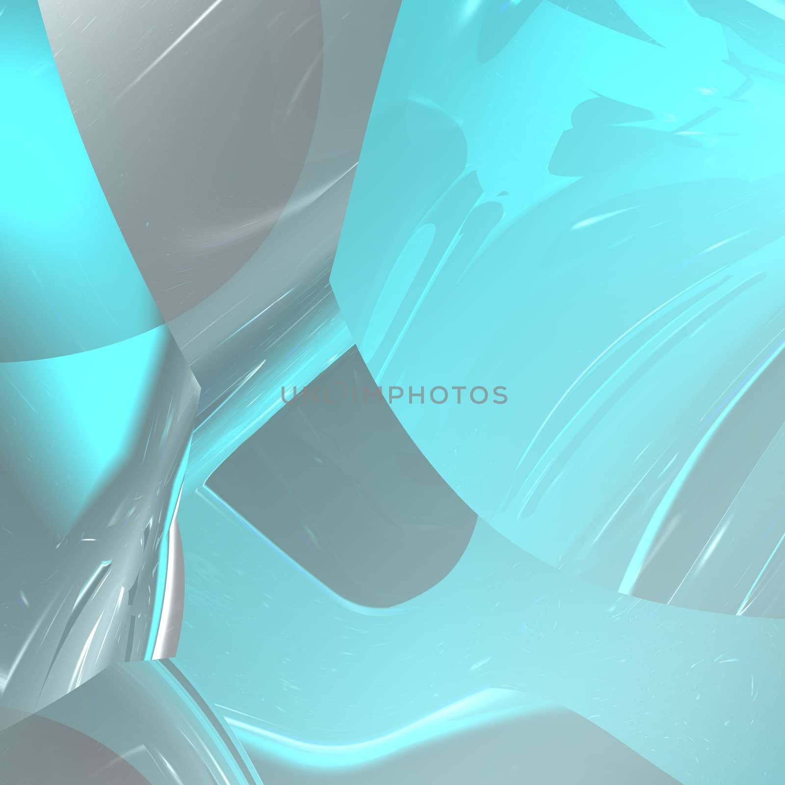 Modern digital shapes and light with a translucent blue effect.