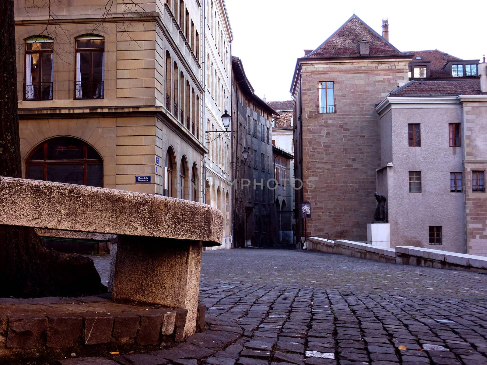 Old city street in Geneva, Switzerland by Elenaphotos21