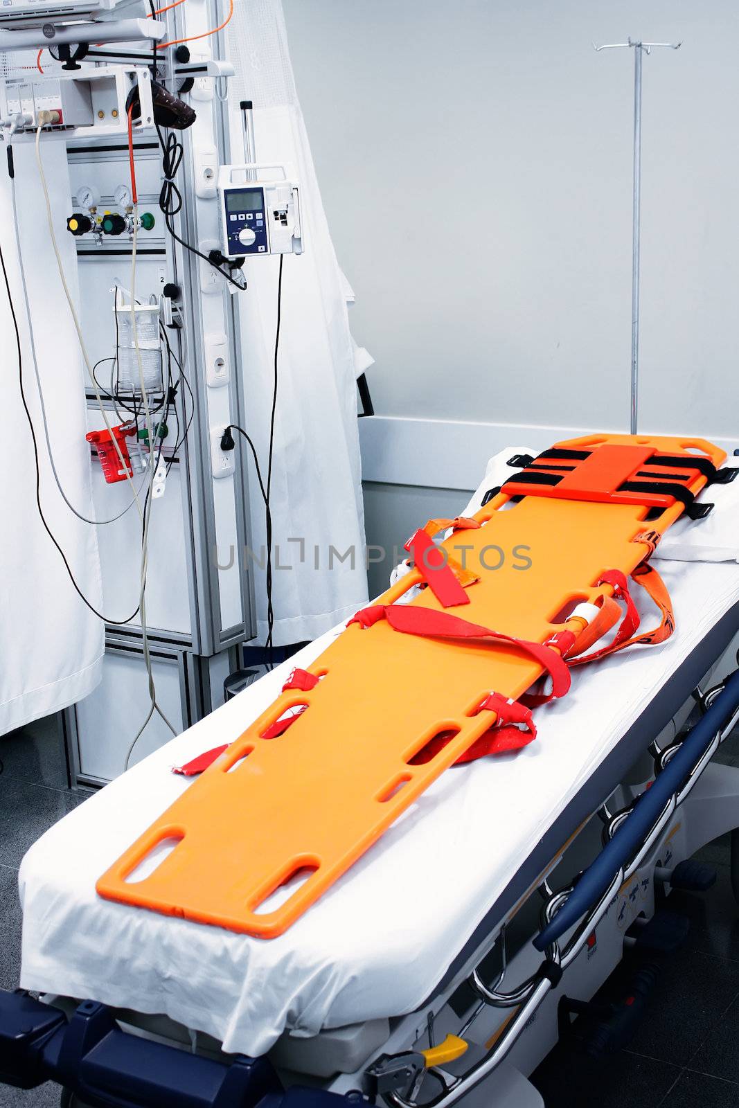 Stretcher in the shock room at hospital