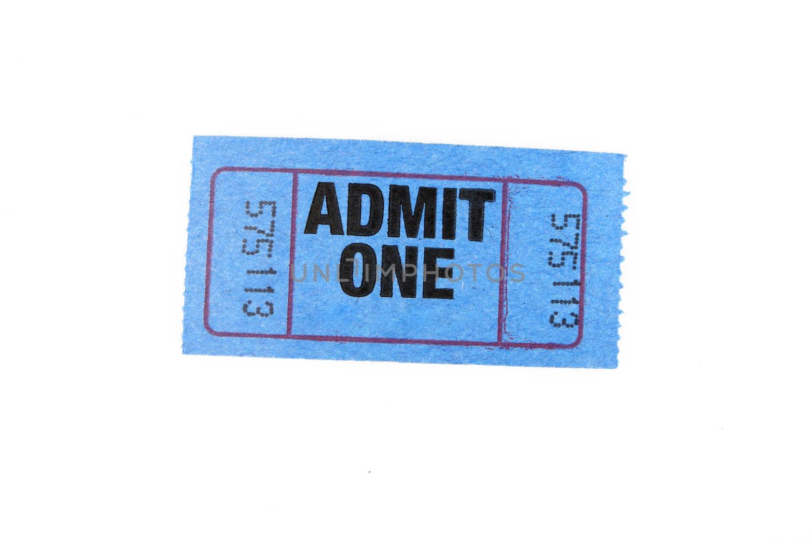 One blue admission ticket for one person