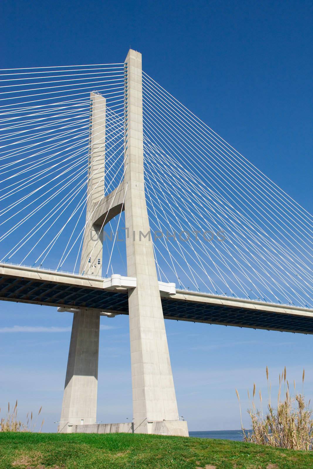 View of the Vasco da Gama bridge - Lisbon by kalnenko