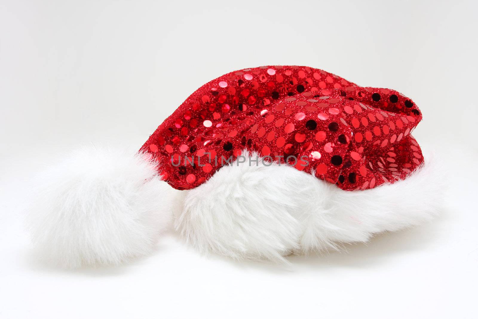 A red santas hat shot on white