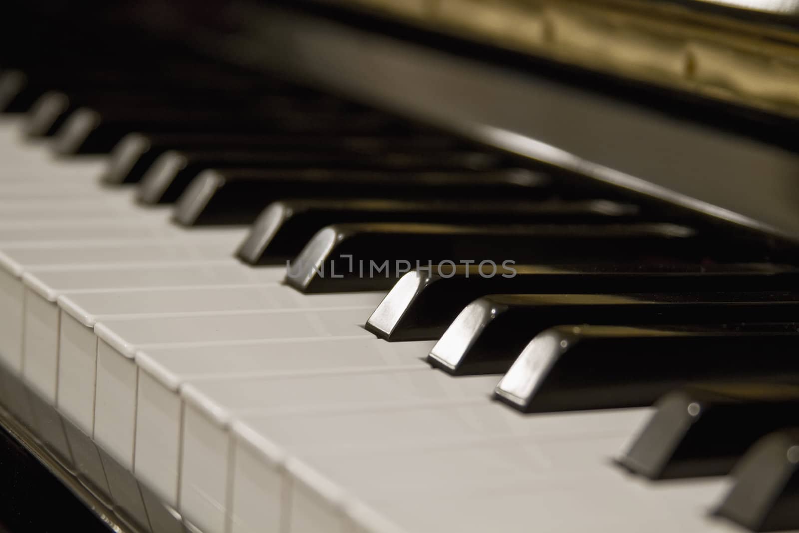 Piano Keys Close Up with Blur Background