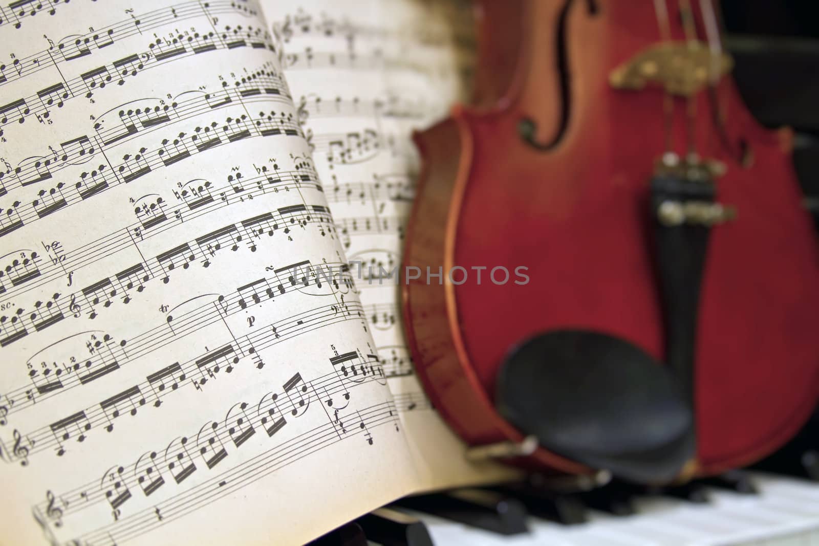 Music Sheets with Blur Violin Piano by Davidgn