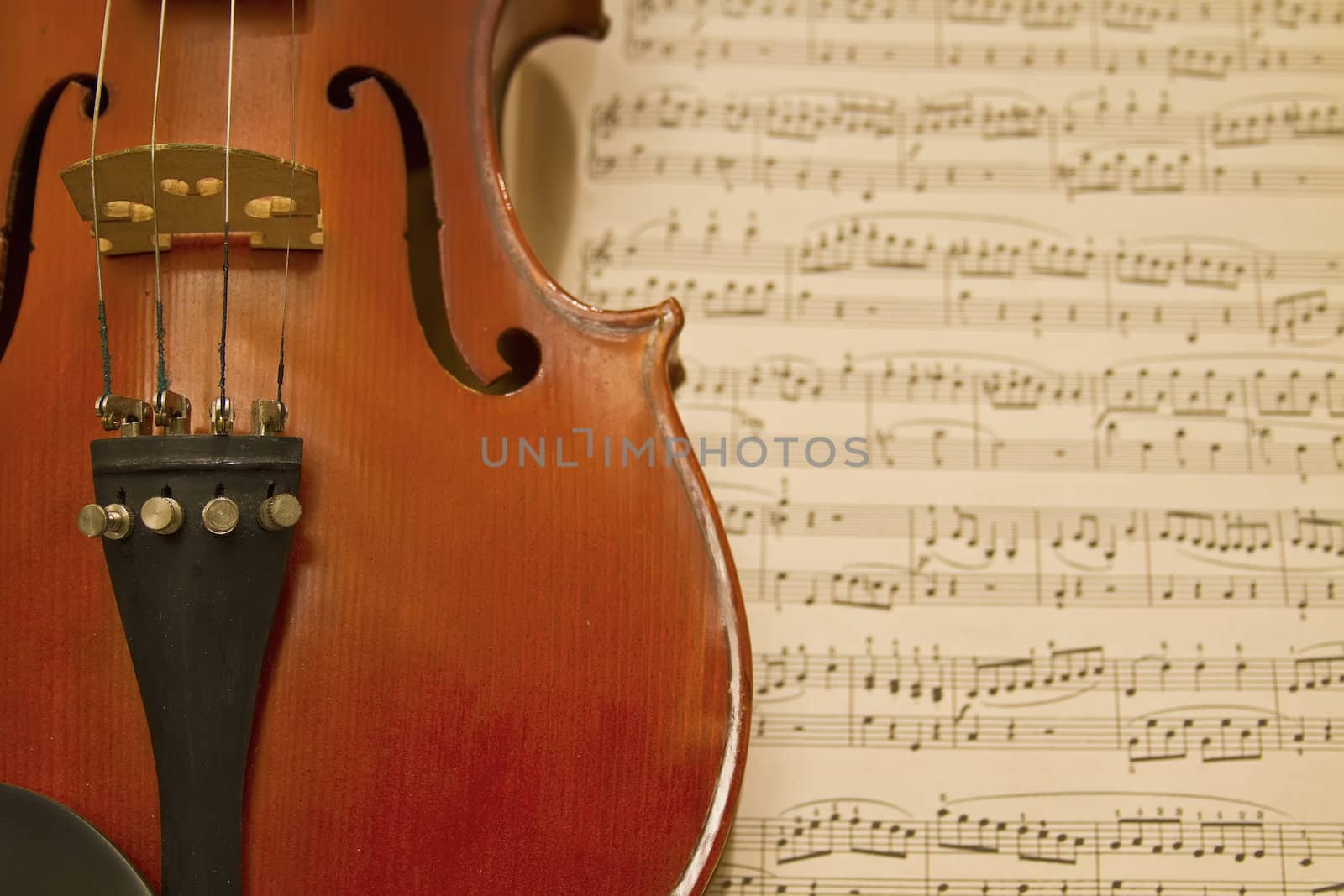 Violin with Music Sheets by Davidgn