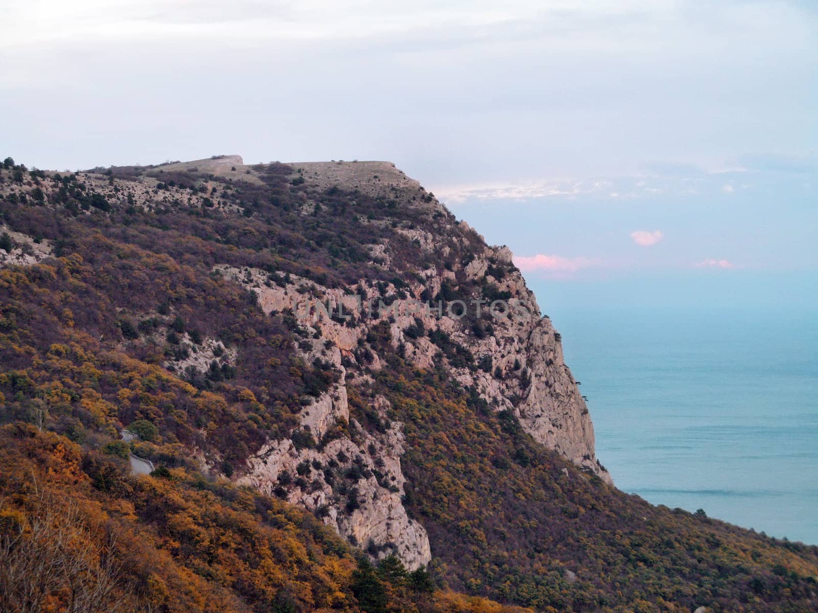 Autumn evening in the Crimean mountains