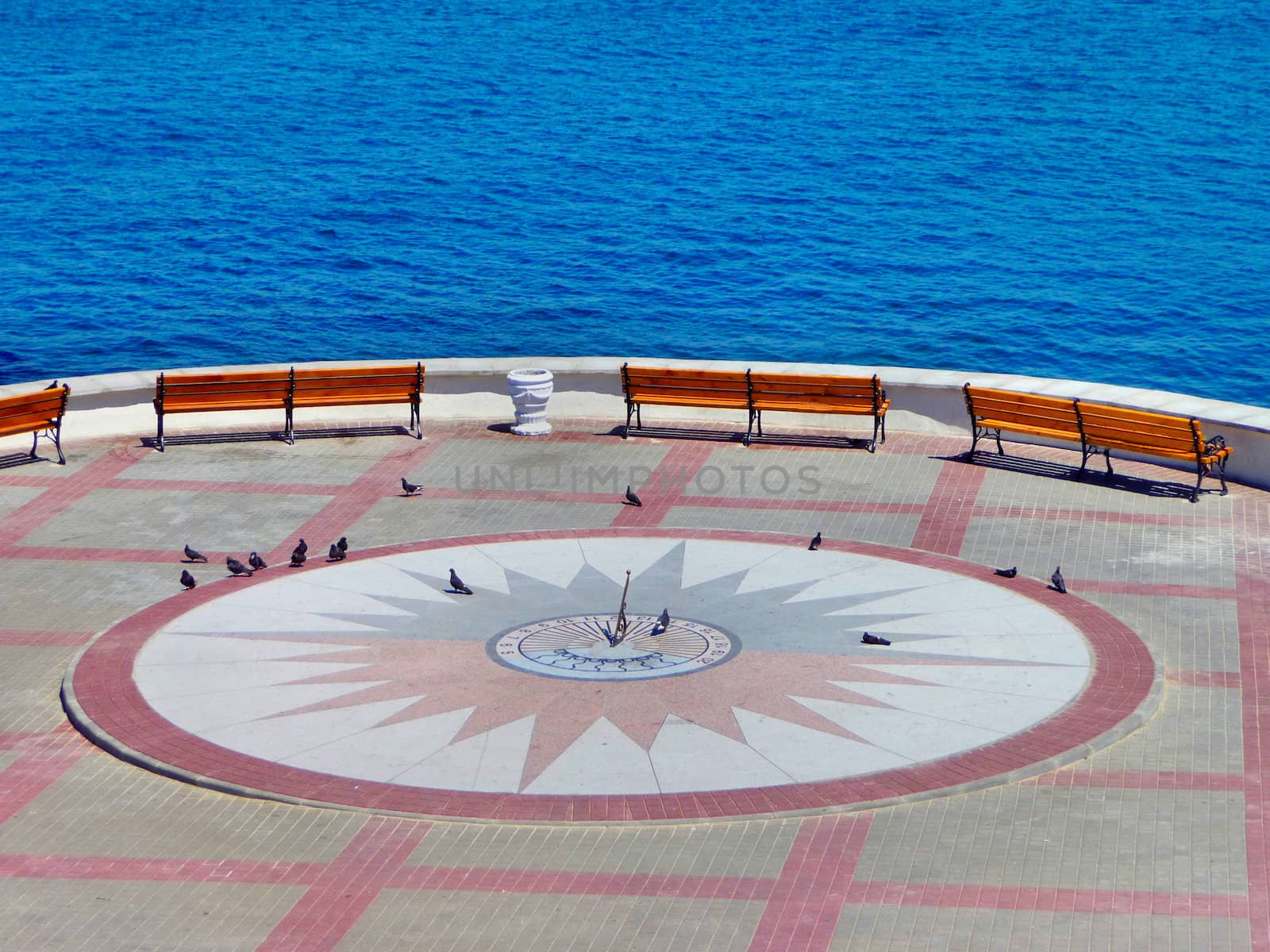 Sundial in seaside parkway in Sevastopol