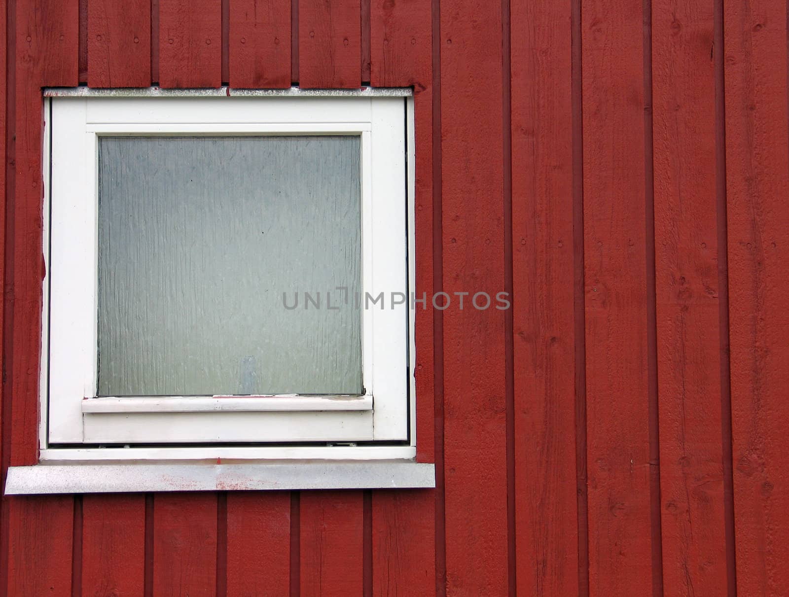 Architecture abstract - red wooden wall and window