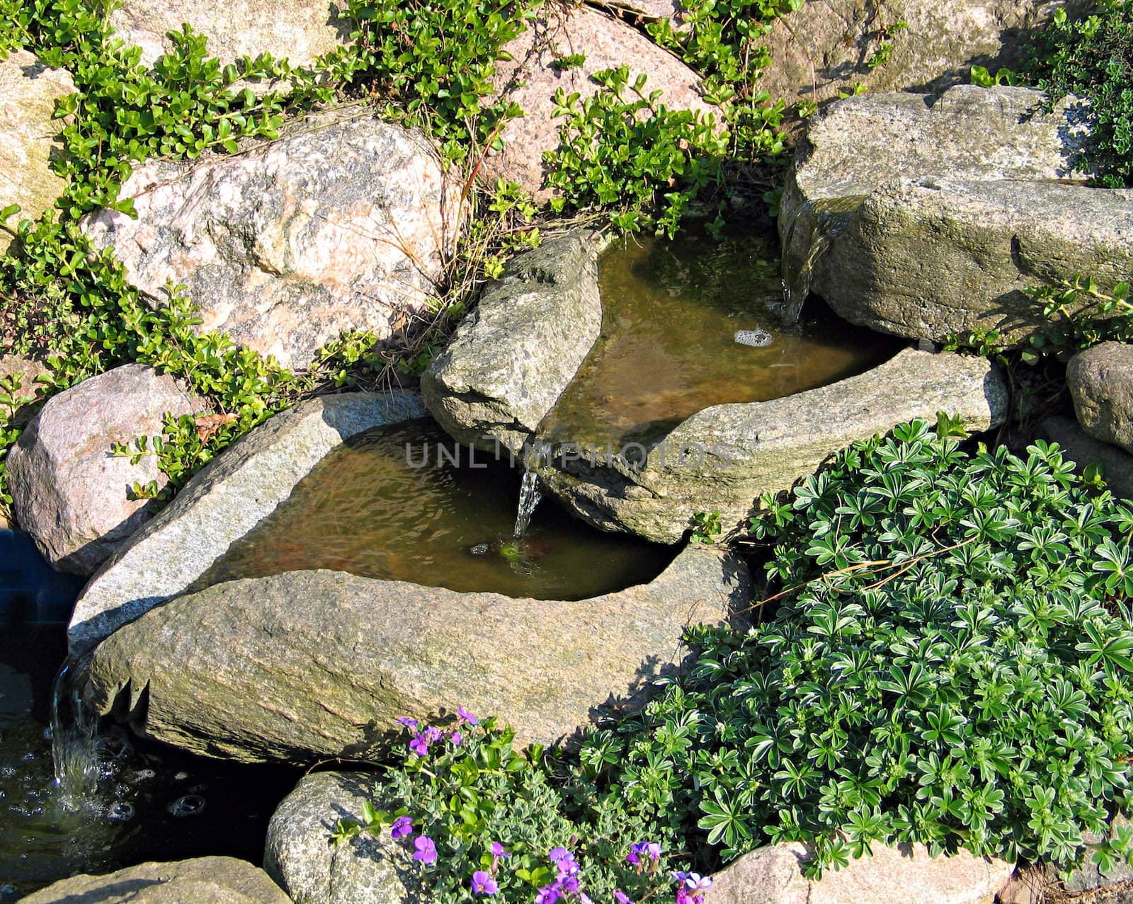 Beautiful decorative home garden stone waterfall