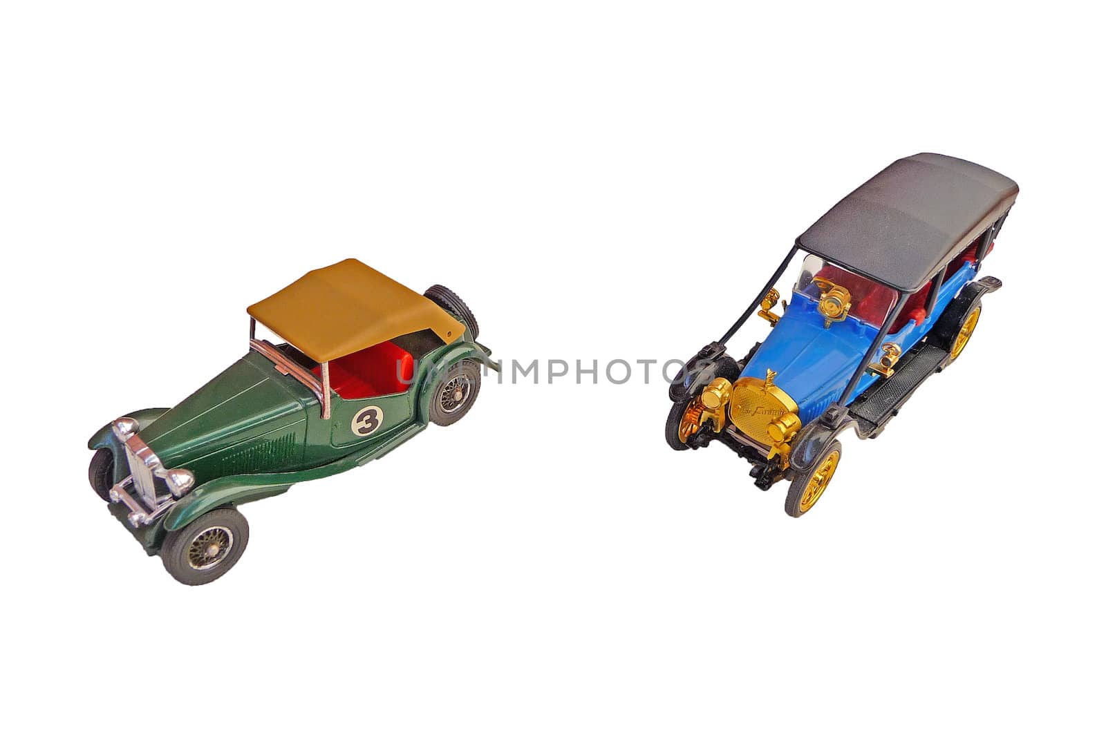 Two models of ancient cars