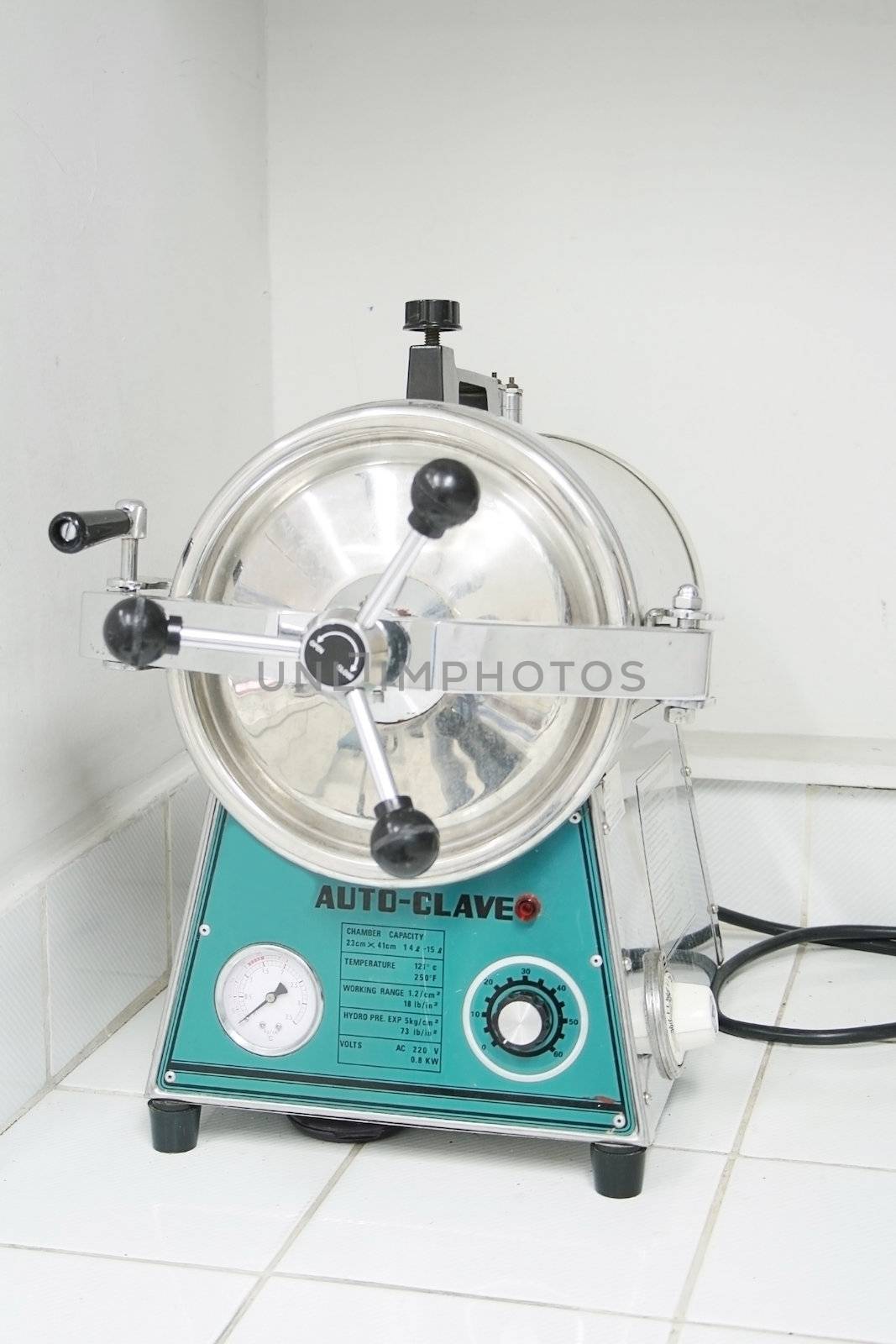 autoclave equipment inside the laboratory room
