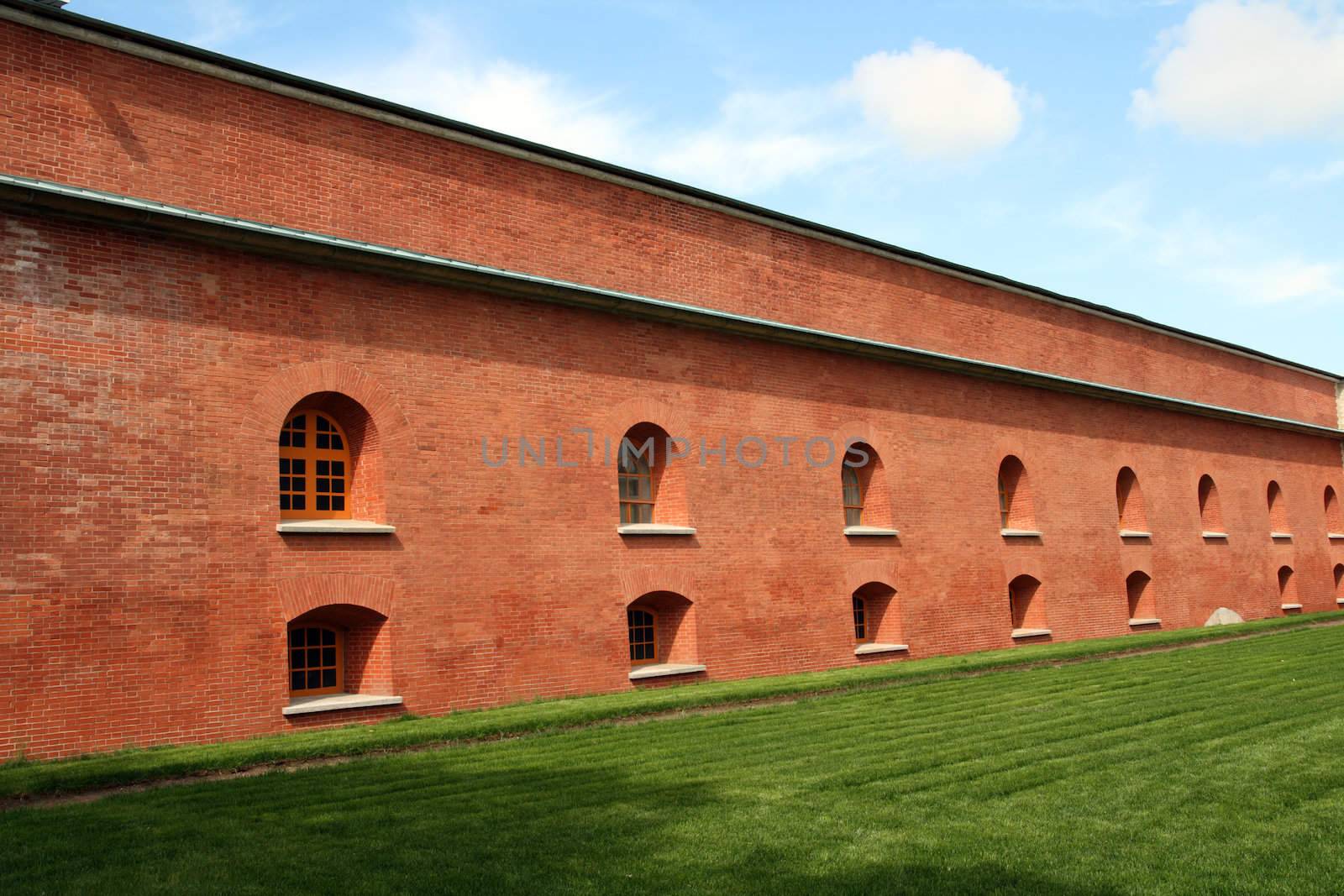 brick wall of prison