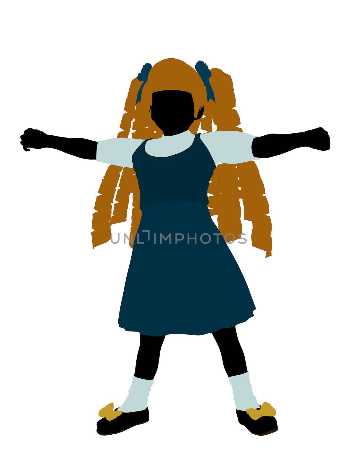 Goldielocks illustration silhouette on a white background