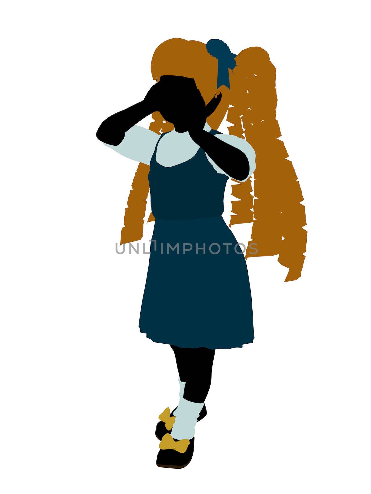 Goldielocks illustration silhouette on a white background