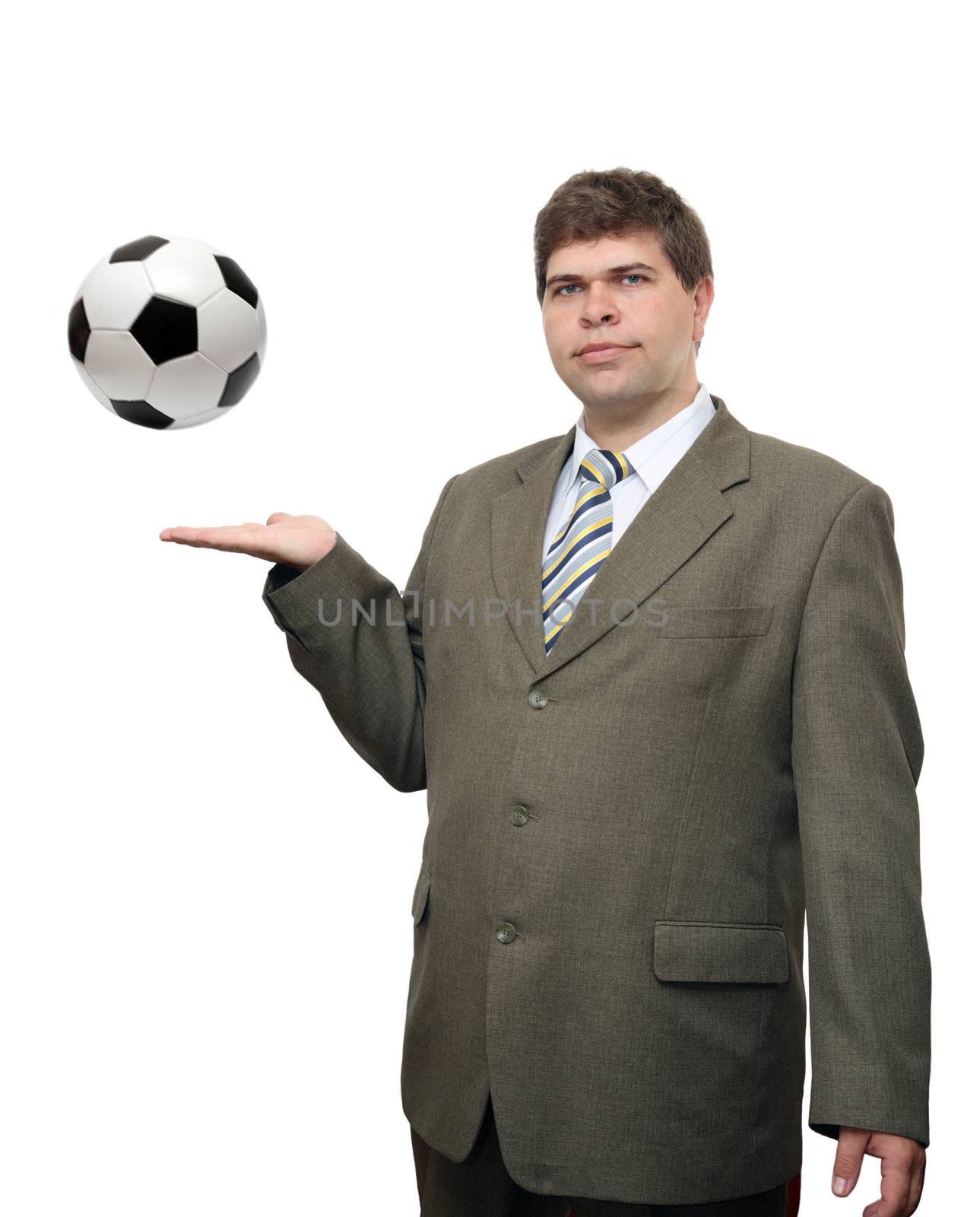 businessman with soccer ball  by Mikko
