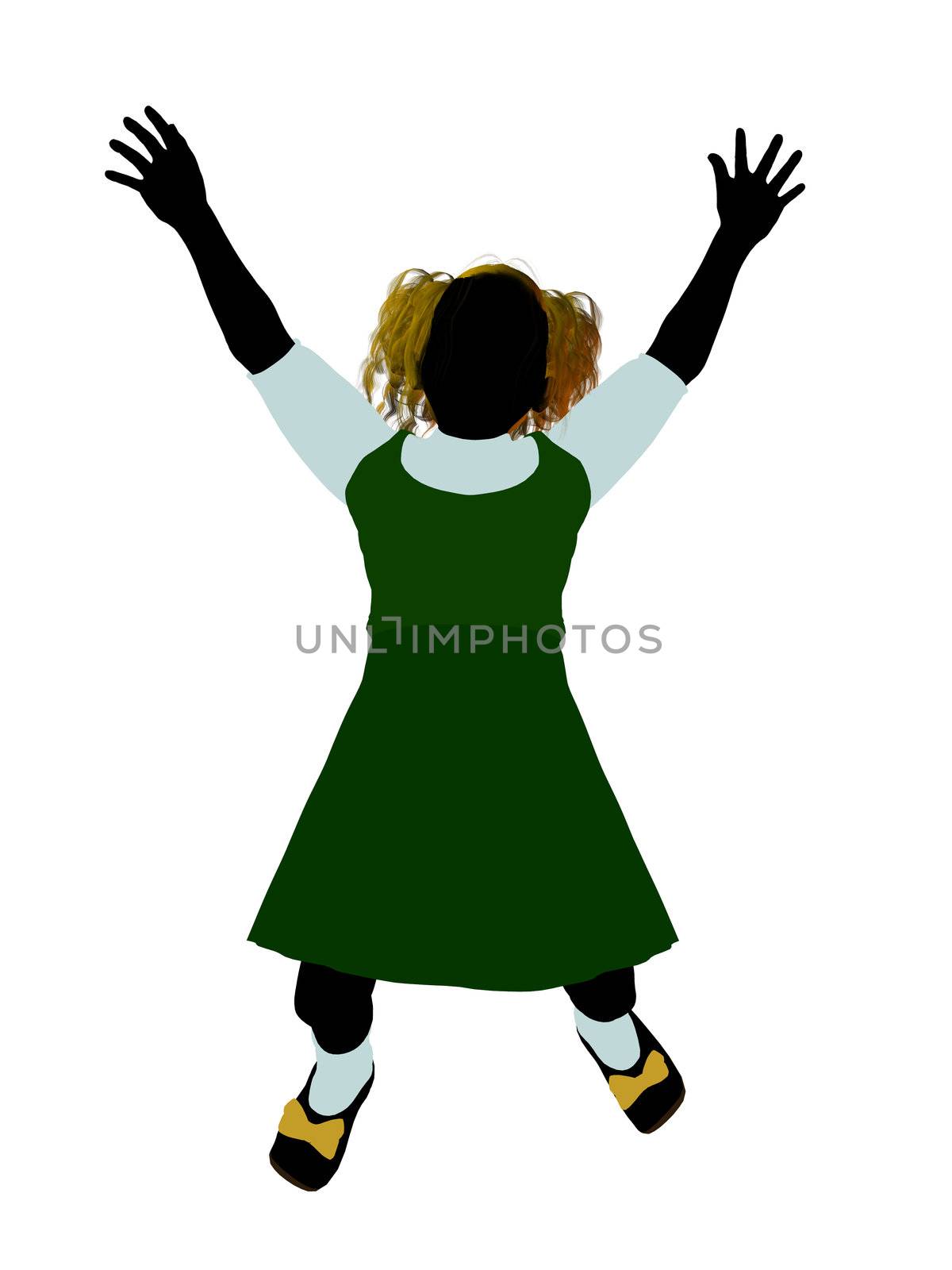 Goldielocks illustration silhouette on a white background