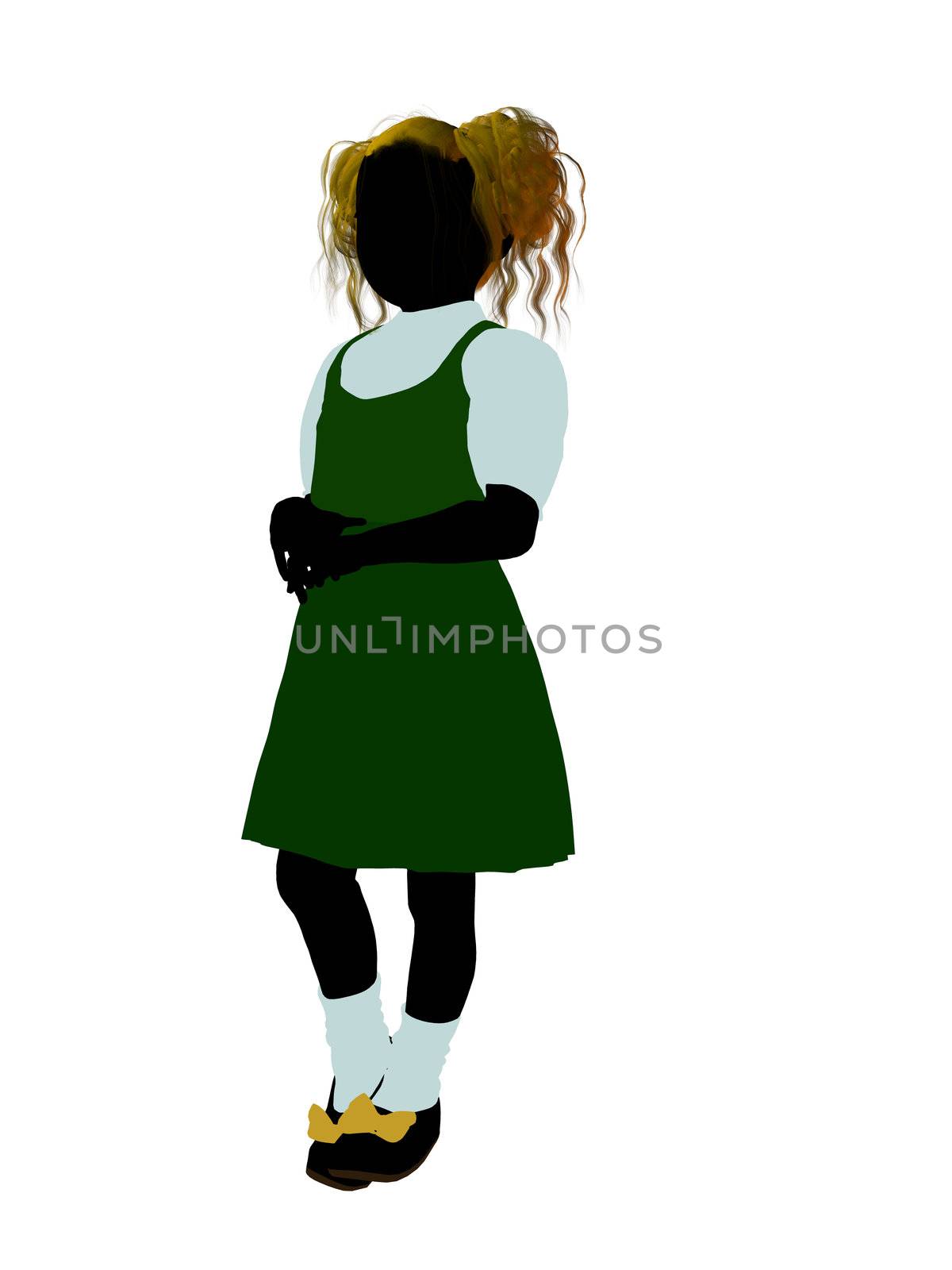 Goldielocks illustration silhouette on a white background