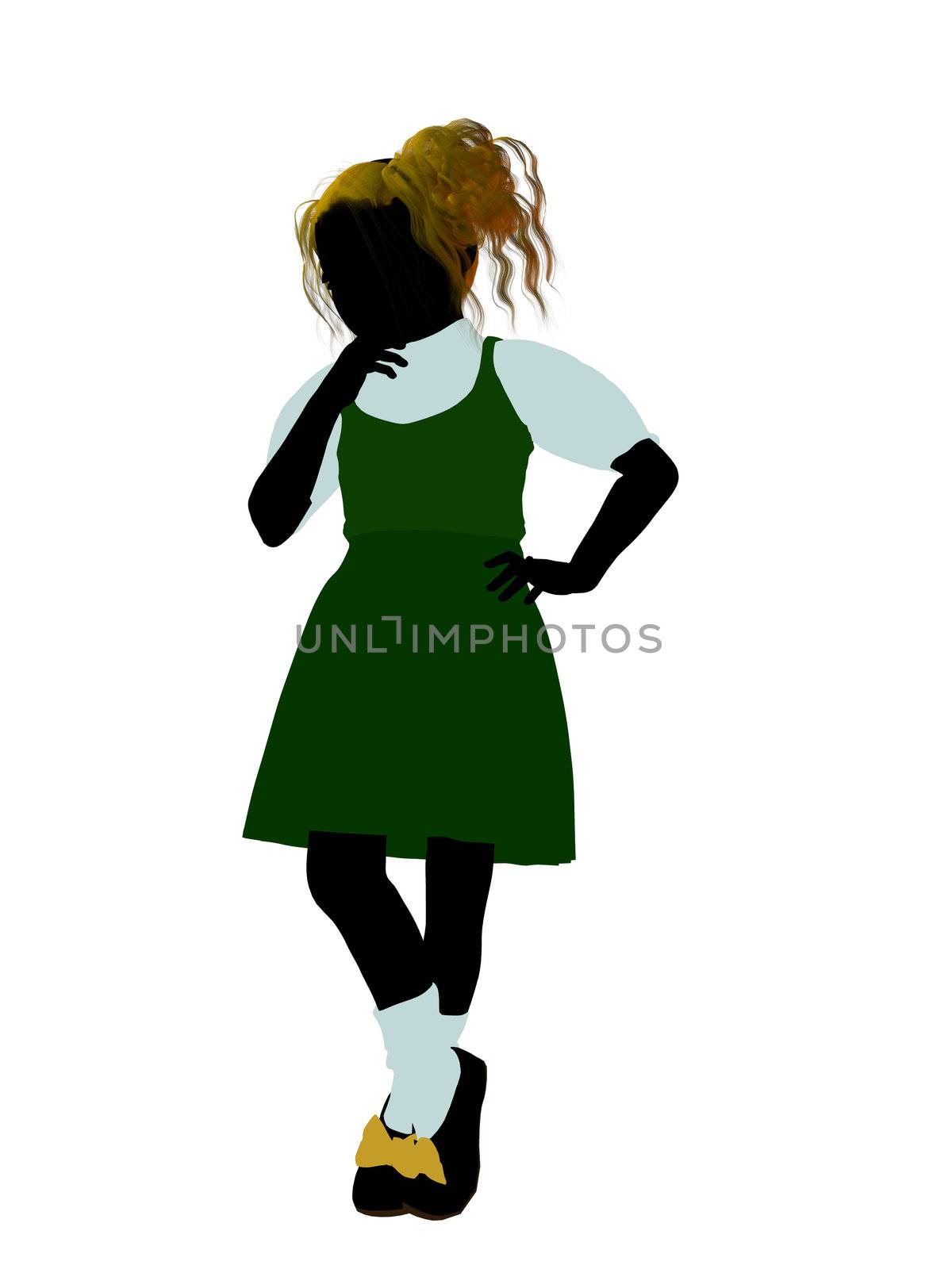 Goldielocks illustration silhouette on a white background